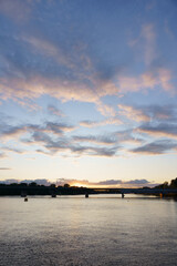 sunset over the river