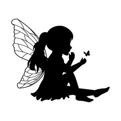 little fairy silhouette illustration