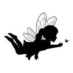 little fairy silhouette illustration