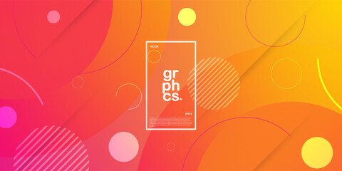 Popular geometric abstract background. Orange gradient background with simple pattern. Modern shapes with popular gradients. Eps10 vector