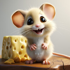 Fototapeta na wymiar 3d cartoon cute mouse