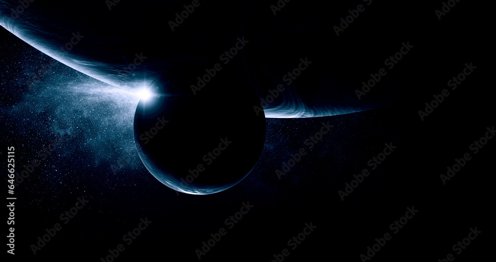 Wall mural image of outer space.. mixed media