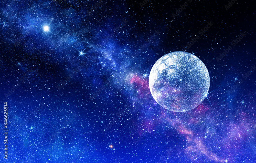 Wall mural image of outer space.. mixed media