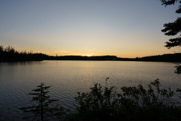 sunset over the river