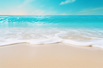 Obraz premium sea and sky, Abstract sand beach with sunlight in a beautiful turquoise 