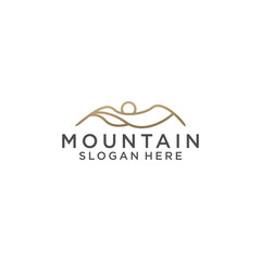 Mountain logo design vector template
