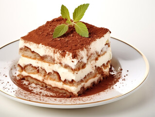 Tiramisu is a popular Italian dessert known for its creamy and indulgent layers of coffee-soaked ladyfingers and mascarpone cheese, topped with cocoa powder.