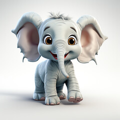 3d cartoon cute elephant