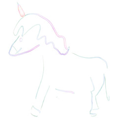 Kid's unicorn cartoon scribble doodle