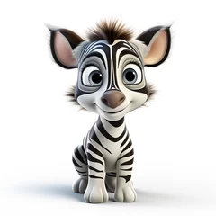 Gordijnen 3d cartoon cute zebra © avivmuzi