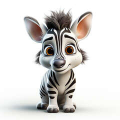 3d cartoon cute zebra