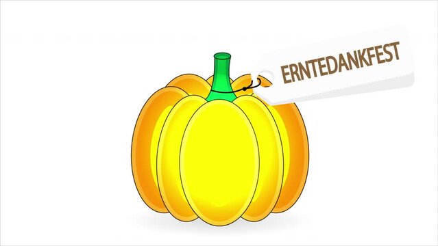 Erntedankfest German harvest festival pumpkin, art video illustration.