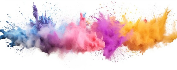 Abstract colorful splashes on white background. Generative AI