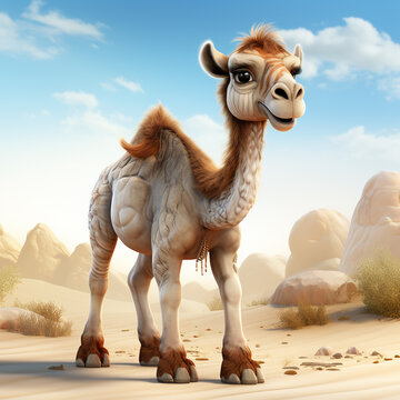 3d cartoon cute camel