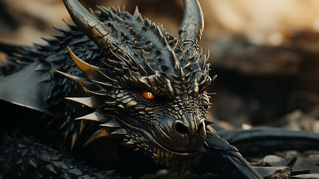 head of a dragon UHD wallpaper Stock Photographic Image