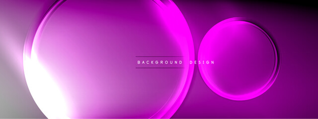 Vector abstract background - liquid transparent bubble shapes on fluid gradient with shadows and light effects