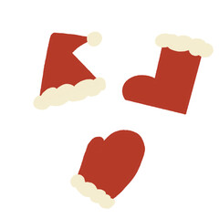 サンタクロースモチーフの手描きイラスト