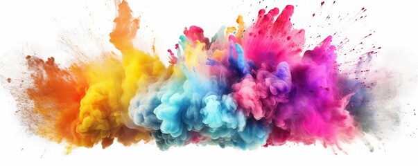 Fototapeta na wymiar Abstract colorful splashes on white background.Generative AI