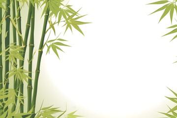 Fototapeta na wymiar Bamboo with leaves frame background.