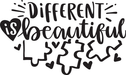 Autism quotes design lettering vector