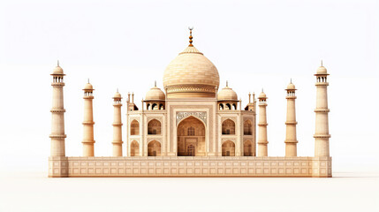 Fototapeta na wymiar Taj Mahal on white background