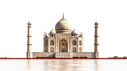 Fototapeta na wymiar Taj Mahal on white background