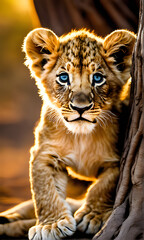 Naklejka premium little lion