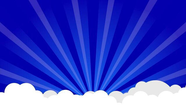 Blue Pop Art Comic Background with Moving Cloud