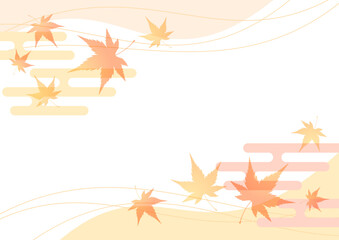 秋の紅葉の和風背景