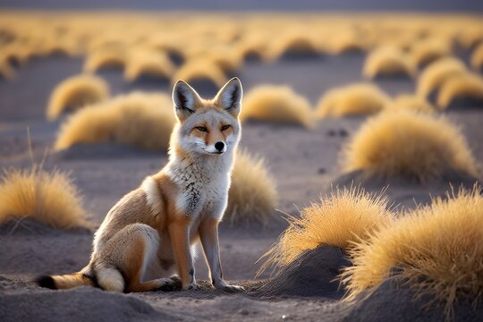 Andean fox in the hills