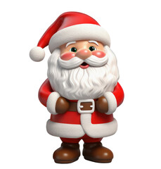 Santa Claus happy christmas cute cartoon isolated 3d