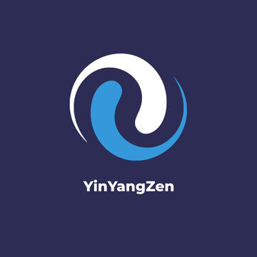 YinYangZen - Yin and yang logo design template. Abstract circle icon. Vector illustration.
