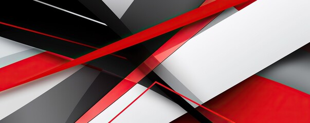 Creative polygonal art wallpaper in red black and white colors.Generative AI