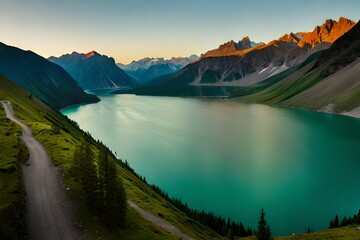 sunrise over the lake