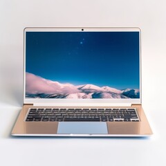 laptop on white background