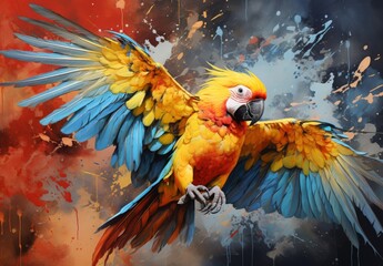 blue and yellow macaw