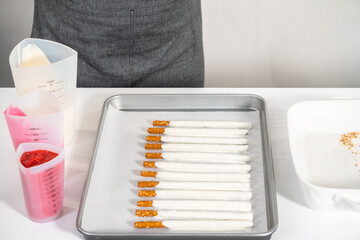 Valentine's Day Chocolate Covered Pretzel Rods