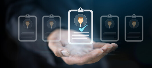 HR - Human resources recruitment, HRM, CRM, management, businessman choose manager icon, staff, human, job interview, hiring, job, development, recruitment leadership, target group, choose employee