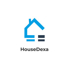 HouseDexa - Utilizes a vector template for house design, incorporating a home icon. Embodies a house logo with a real estate design concept.
