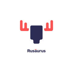 Rusaurus - Represents an antelope and deer mascot and icon logo vector template.