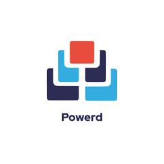 Powerd - Features an abstract vector logo design template, symbolizing technology, networks, and social icon concepts.