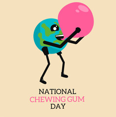 vector graphic of national bubble gum day good for national bubble gum day celebration.bubble gum character mascot