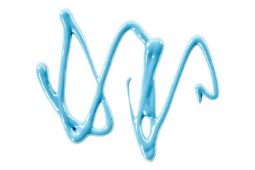 light blue watercolor drops zigzag isolated on transparent background