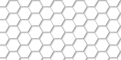 Seamless background pattern with hexagons Abstract White Hexagonal Background. Luxury White Pattern. Vector Illustration. 3D Futuristic abstract honeycomb mosaic white background. geometric mesh cell.