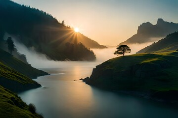 sunrise in the mountains