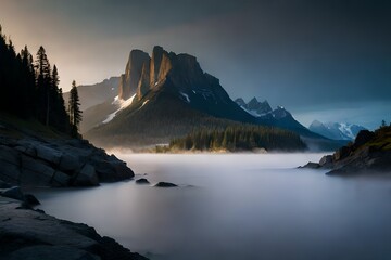 sunrise over the lake