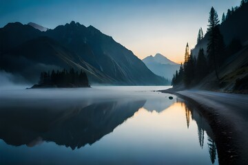 sunrise over the lake