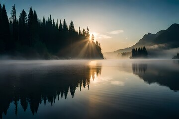 sunrise over the river