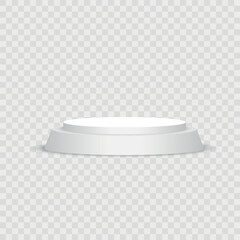 Winner white podium or exhibition pedestals, two-stepped scenes. Vector