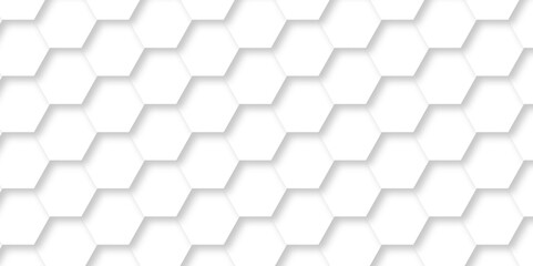 Seamless pattern with hexagons White Hexagonal Background. Computer digital drawing, background with hexagons, abstract background. 3D Futuristic abstract honeycomb mosaic white background. geometric.